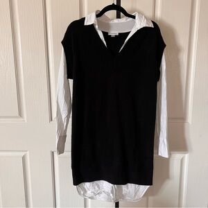Calvin Klein Black and White Layered Dress
